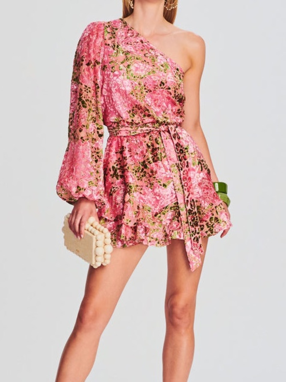 HEMANT & NANDITA PAKHI ONE SHOULDER MINI DRESS